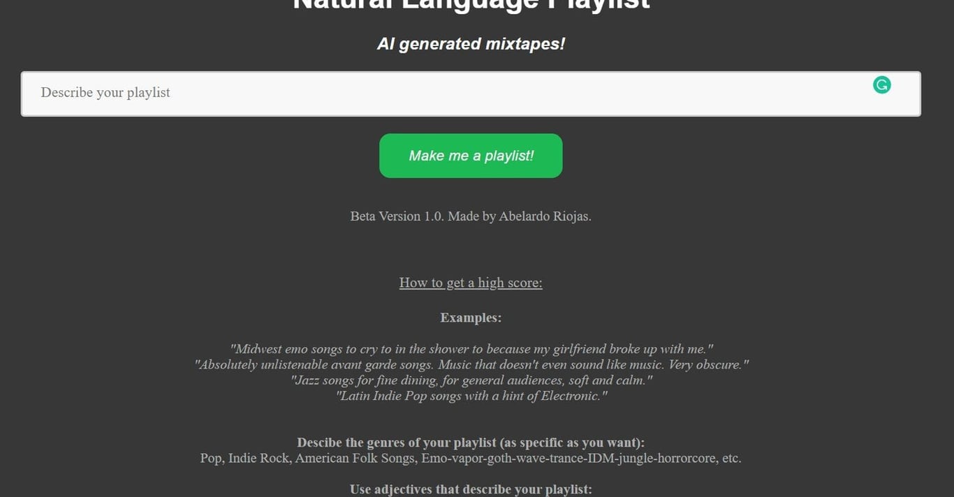 Natural Language Playlist company image